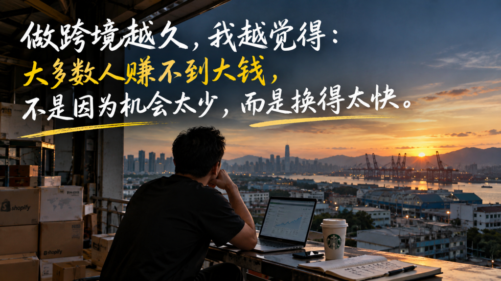 做跨境越久，我越觉得：大多数人赚不到大钱，不是因为机会太少，而是换得太快